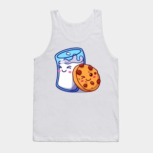 Cute Milk And Cute Cookies Cartoon Tank Top